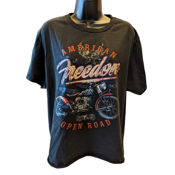 Vintage American Freedom On The Open Road Celebrate Patriotic Womens XL Biker - Picture 6 of 12